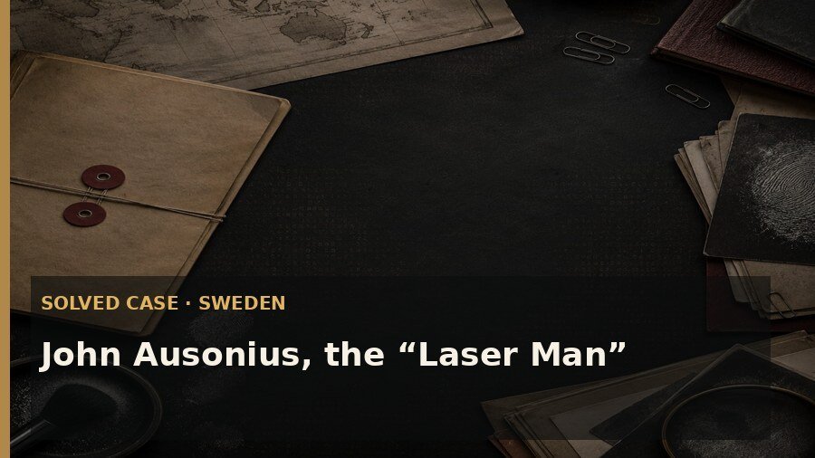 Editorial cover for John Ausonius, the “Laser Man”
